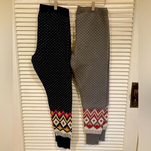 Two Old Navy Luxe Sleep Leg Pants with Fair Isle Design Size Medium
